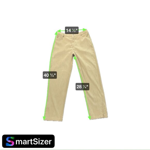 Harlow Camel Brown Womens Pants With Studded Hem Detail Size 8 - Picture 6 of 8